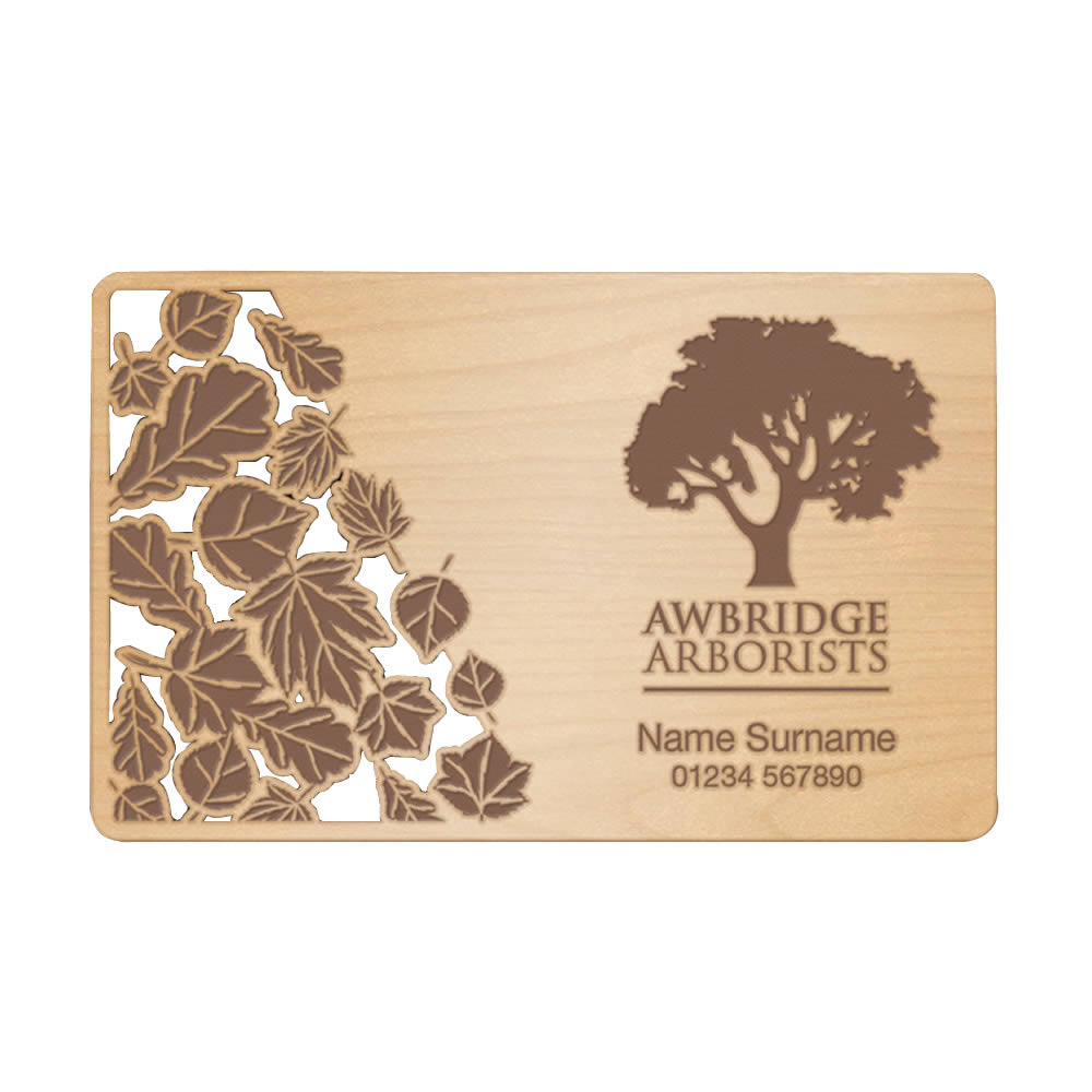 engraved wood business card Laser Engraved Wooden Invitation Cards - Image 3