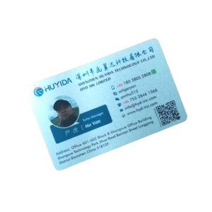 metallic silver printed plastic business cards